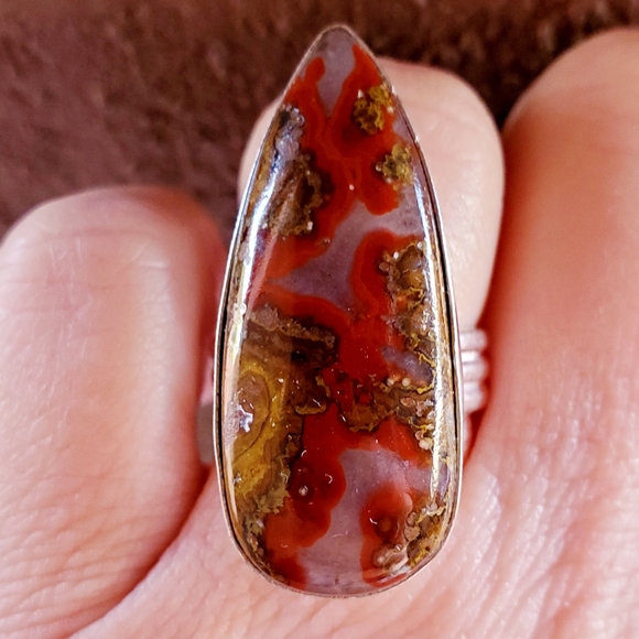 New Moroccan Seam Agate 925 Silver Ring. - Picture 2 of 13